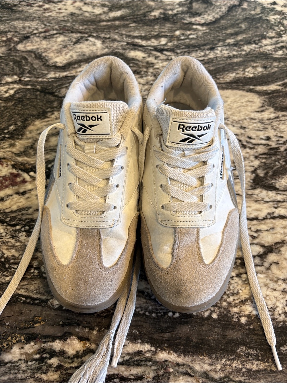 Reebok Women's White and Beige Sneakers
